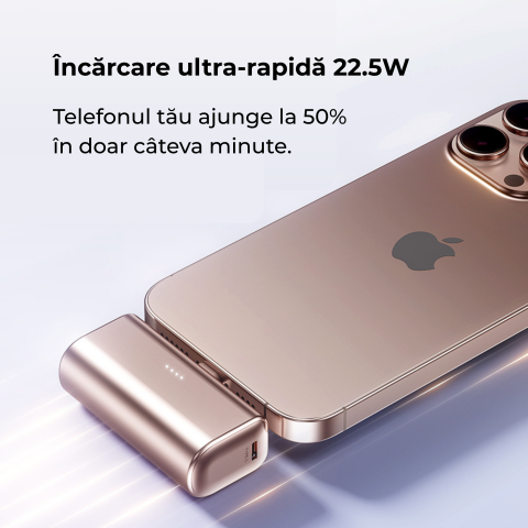 Baterie externa 5000mAh USB-C 18W | Gold [2]