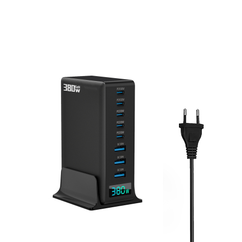 Stații de încărcare - Statie încărcare 8-in-1 380W, 5x USB-C + 3x USB-A