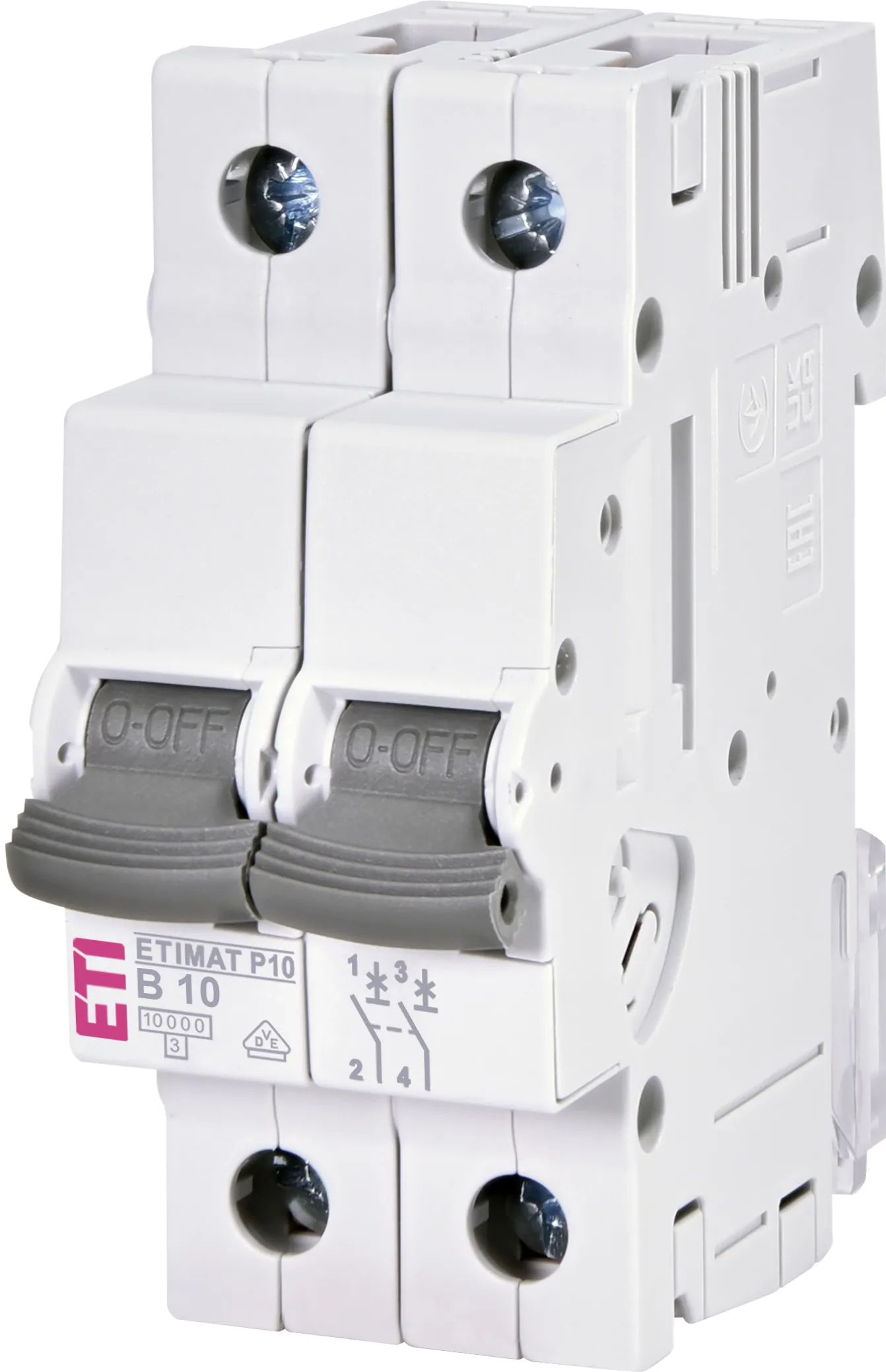 Protectie si comutatie - Siguranta automata MCB 10A 2P Curba B 10kA ETI