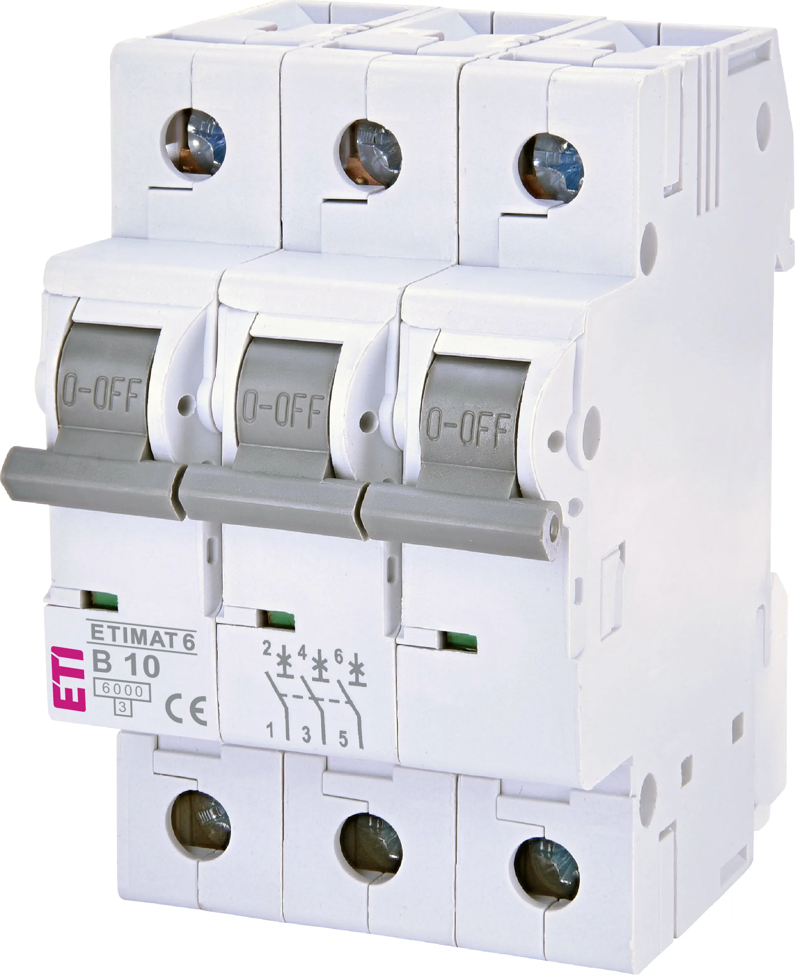 Protectie si comutatie - Siguranta automata MCB 10A 3P Curba B 6kA ETI