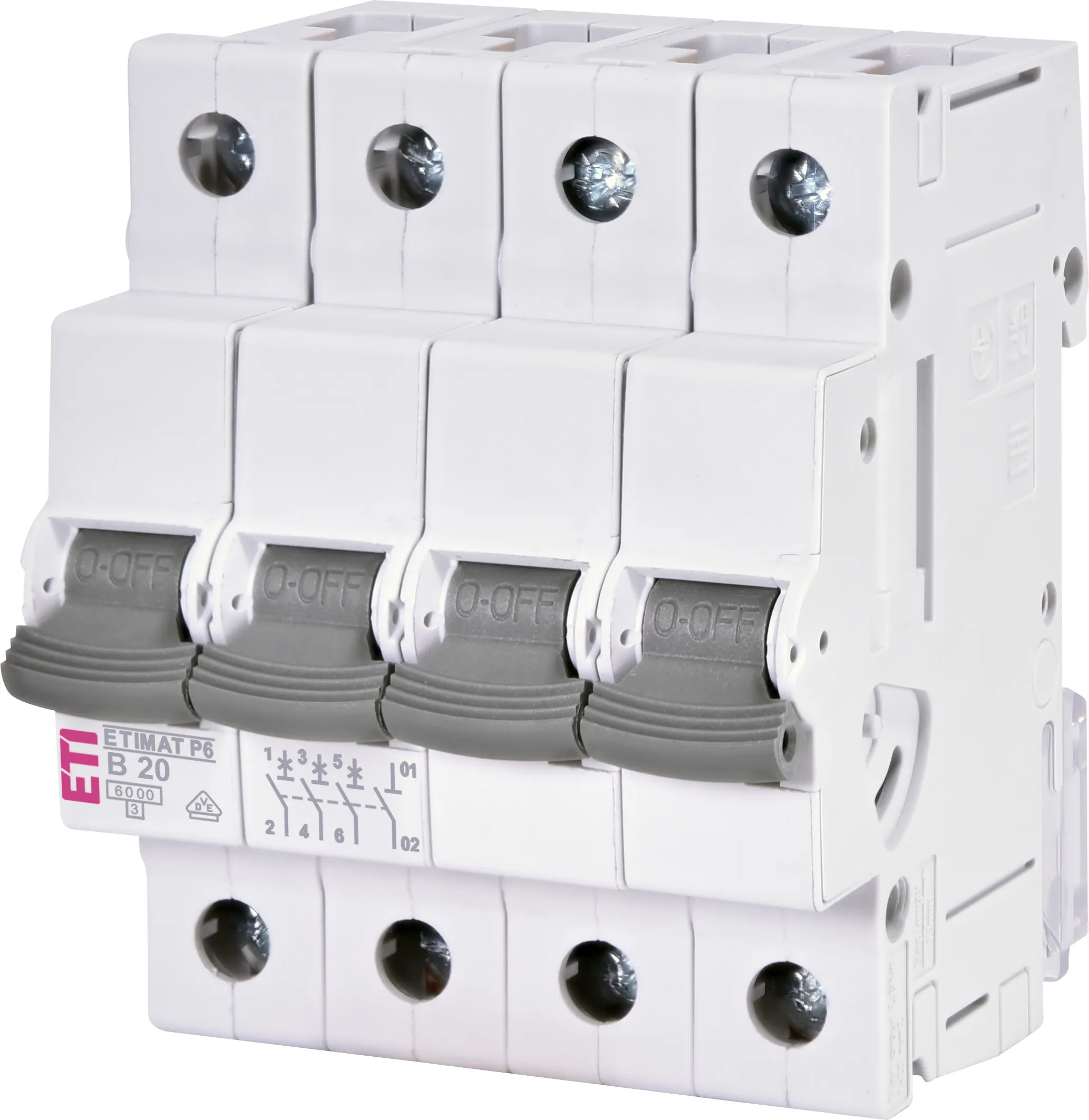 Protectie si comutatie - Siguranta automata MCB 20A 3P+N Curba B 6kA ETI