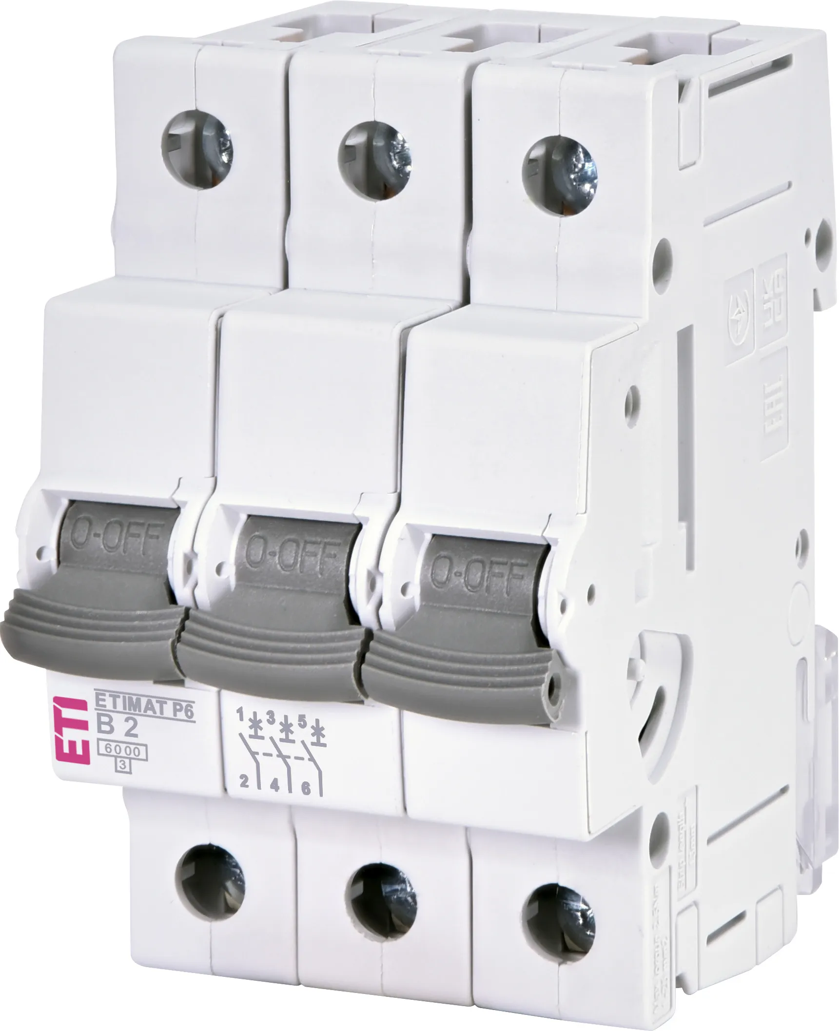 Protectie si comutatie - Siguranta automata MCB 2A 3P Curba B 6kA ETI