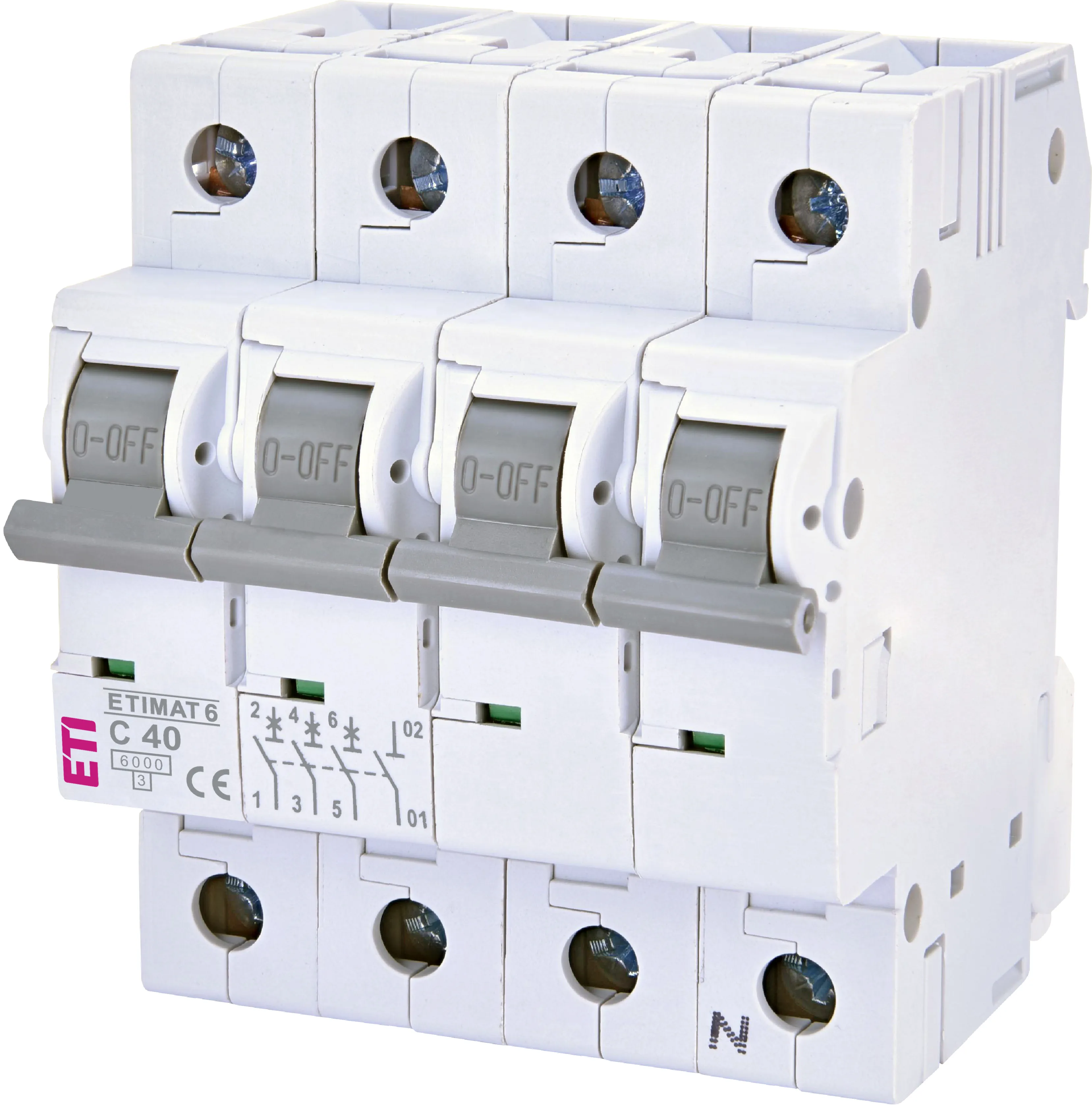 Sigurante automate (MCB) - Siguranta automata MCB 40A 3P+N Curba C 6kA ETI