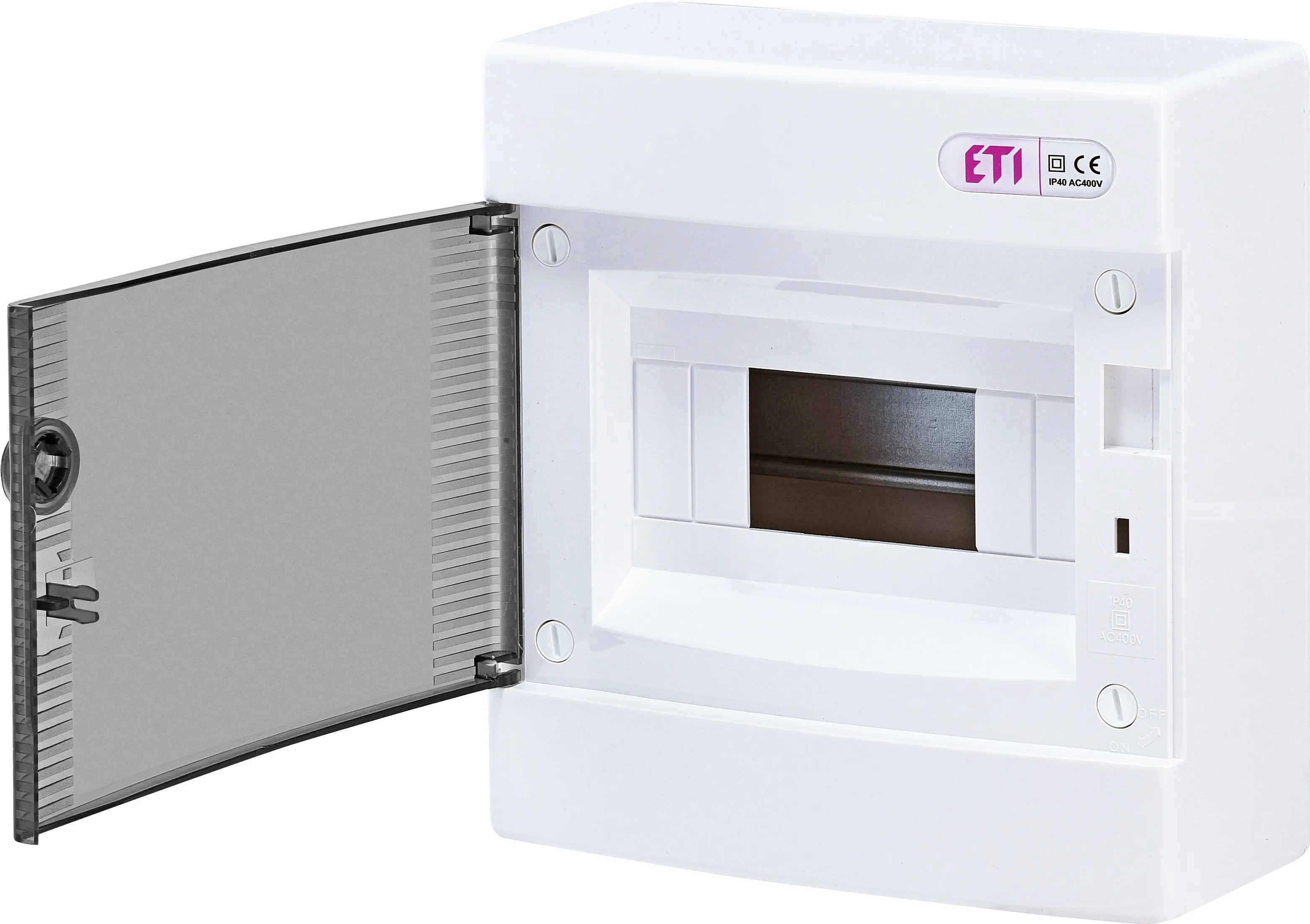 Tablouri electrice - Tablou sigurante 8 module aparent IP40 ETI usa transparenta 63A