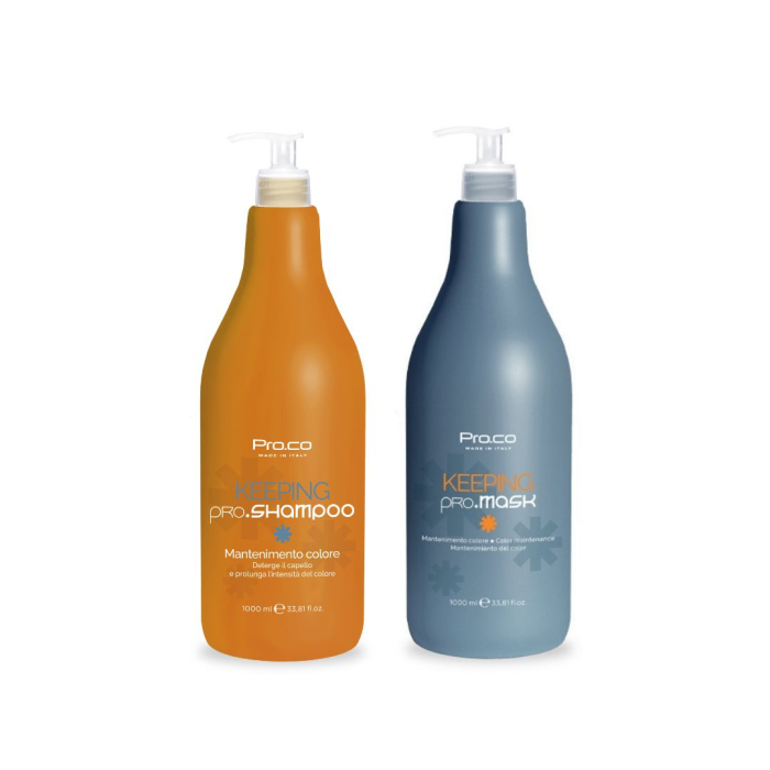 Set ingrijire par vopsit KEEPING PRO (sampon 1L + masca 1L) - PRO.CO [2]