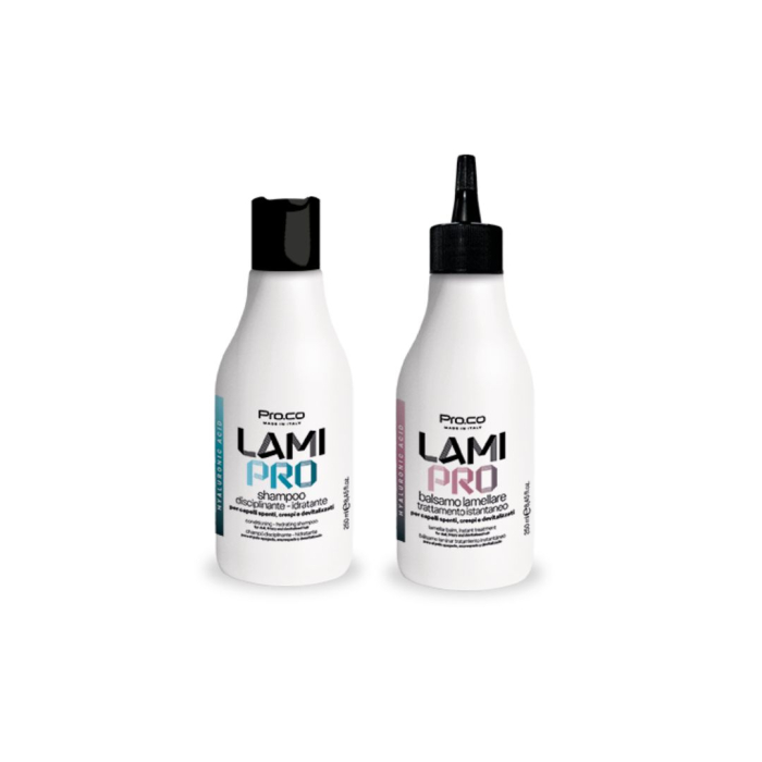 Set tratament pentru hidratarea și disciplinarea parului LAMI PRO, Proco (șampon + balsam 2x 250ml) [2]