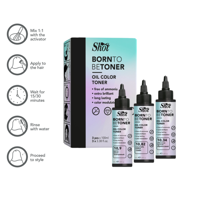 SHOT - Toner BTB 100 ml - 7.0 Biondo (Blond) - EXCLUSIV PENTRU SALON [2]