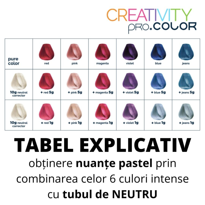 Vopsea păr directă CREATIVITY PRO.COLOR 100 ml - ALBASTRU [5]