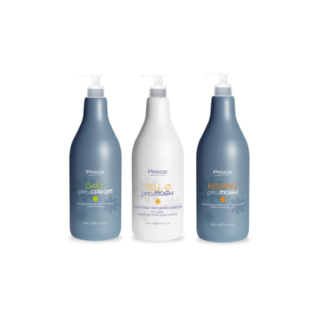 Promotii - Set 3 măști păr PRO.CO (păr normal + păr blond + păr vopsit) = 3 x 1L