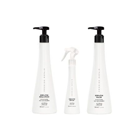SHOT - Set MARE SALON - KERATIN Shot - tratament intensiv pentru părul distrus  (șampon 950 ml + spray keratină 150 ml + mască 950 ml)