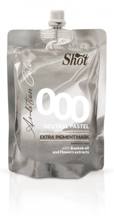 Vopsea de par profesionala neagra - SHOT - Mască colorantă EXTRA PIGMENT 400 ml - 00 NEUTRAL