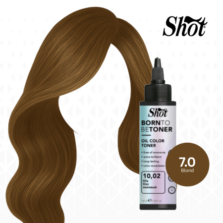 Toner par profesional - SHOT - Toner BTB 100 ml - 7.0 Biondo (Blond) - EXCLUSIV PENTRU SALON