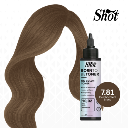 Toner par profesional - SHOT - Toner BTB 100 ml - 7.81 Biondo Cioccolato Ice (Ice Chocolate Blond) - EXCLUSIV PENTRU SALON