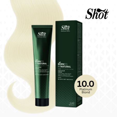 Vopsea semipermanenta profesionala - Vopsea de păr profesională fără amoniac 100 ml - SHOT - BTB NATURAL  - 10.0