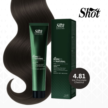 Vopsea semipermanenta profesionala - Vopsea de păr profesională fără amoniac 100 ml - SHOT - BTB NATURAL  - 4.81