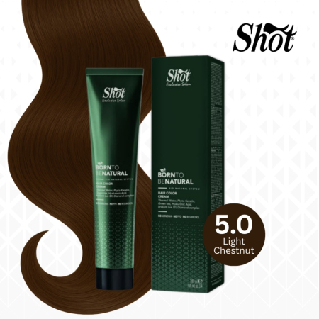 Vopsea semipermanenta profesionala - Vopsea de păr profesională fără amoniac 100 ml - SHOT - BTB NATURAL  - 5.0