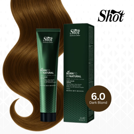 Vopsea semipermanenta profesionala - Vopsea de păr profesională fără amoniac 100 ml - SHOT - BTB NATURAL  - 6.0