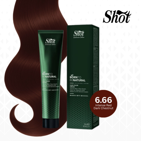 Vopsea semipermanenta profesionala - Vopsea de păr profesională fără amoniac 100 ml - SHOT - BTB NATURAL  - 6.66