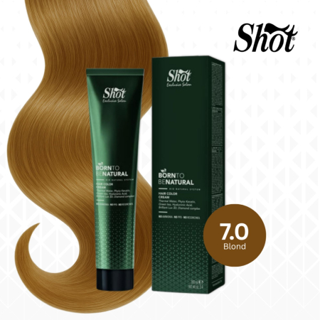 Vopsea semipermanenta profesionala - Vopsea de păr profesională fără amoniac 100 ml - SHOT - BTB NATURAL  - 7.0