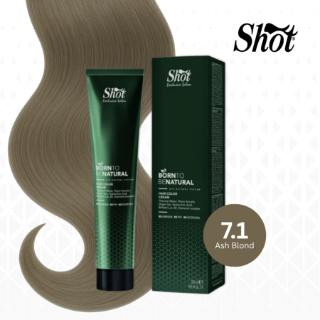 Vopsea semipermanenta profesionala - Vopsea de păr profesională fără amoniac 100 ml - SHOT - BTB NATURAL  - 7.1