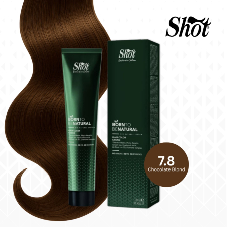 Vopsea semipermanenta profesionala - Vopsea de păr profesională fără amoniac 100 ml - SHOT - BTB NATURAL  - 7.8