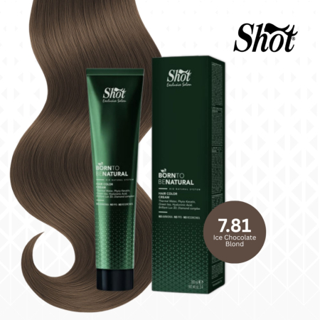 Vopsea semipermanenta profesionala - Vopsea de păr profesională fără amoniac 100 ml - SHOT - BTB NATURAL  - 7.81