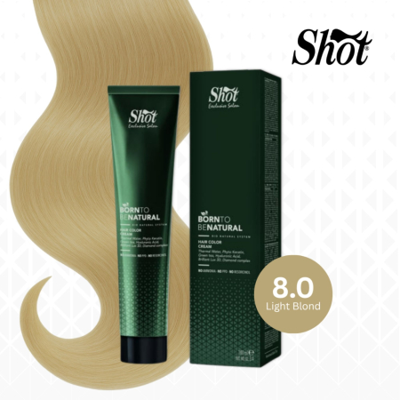 Vopsea semipermanenta profesionala - Vopsea de păr profesională fără amoniac 100 ml - SHOT - BTB NATURAL  - 8.0