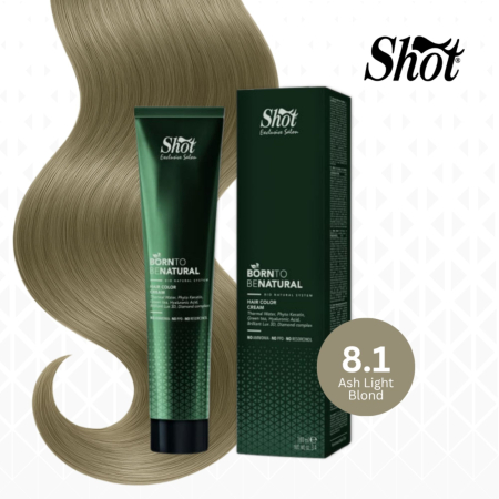 Vopsea semipermanenta profesionala - Vopsea de păr profesională fără amoniac 100 ml - SHOT - BTB NATURAL  - 8.1