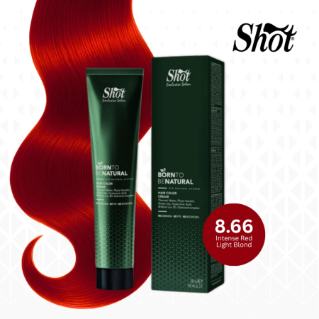 Vopsea semipermanenta profesionala - Vopsea de păr profesională fără amoniac 100 ml - SHOT - BTB NATURAL  - 8.66