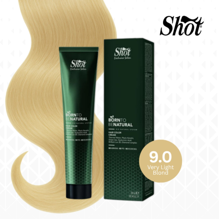 Vopsea semipermanenta profesionala - Vopsea de păr profesională fără amoniac 100 ml - SHOT - BTB NATURAL  - 9.0