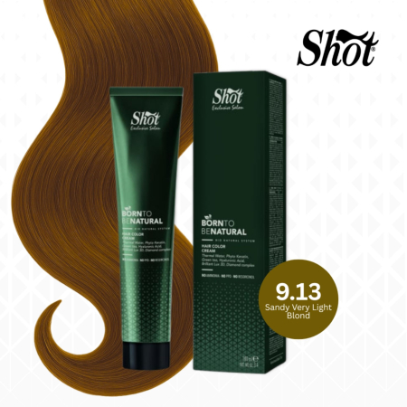 Vopsea semipermanenta profesionala - Vopsea de păr profesională fără amoniac 100 ml - SHOT - BTB NATURAL  - 9.13