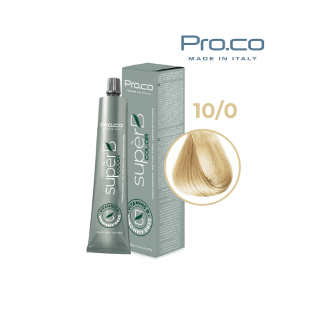 Noutăți - Vopsea de păr profesională fără amoniac SUPERB.COLOR 100 ml - Pro.Co - 10/0  BLOND PLATINAT 