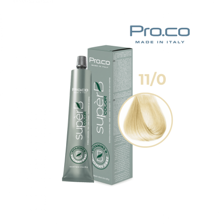 Vopsea de par profesionala aramiu - Vopsea de păr profesională fără amoniac SUPERB.COLOR 100 ml - Pro.Co - 11/0 BLOND SUPER DESCHIS 