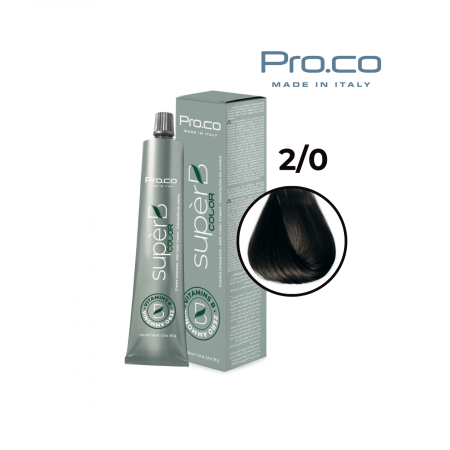 Noutăți - Vopsea de păr profesională fără amoniac SUPERB.COLOR 100 ml - Pro.Co - 2/0   MARO INCHIS