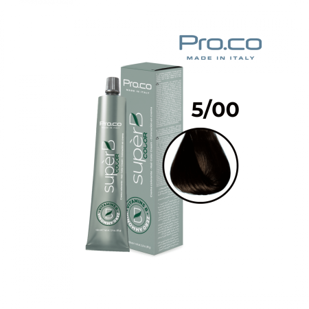Noutăți - Vopsea de păr profesională fără amoniac SUPERB.COLOR 100 ml - Pro.Co - 5/00  CASTANIU DESCHIS INTENSE 