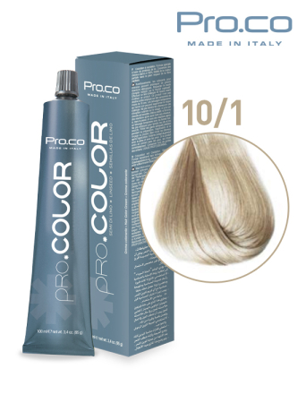 Vopsea de par profesionala galben - Vopsea de păr profesională PRO.COLOR 100 ml - Pro.Co - 10/1 BLOND EXTRA DESCHIS CENUSIU