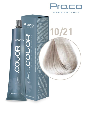 Branduri - Vopsea de păr profesională PRO.COLOR 100 ml - Pro.Co - 10/21 BLOND EXTRA DESCHIS IRISE CENUSIU