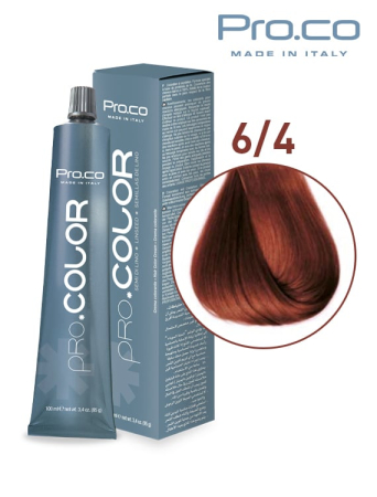 Vopsea de par profesionala neagra - Vopsea de păr profesională PRO.COLOR 100 ml - Pro.Co - 6/4 BLOND INCHIS ARAMIU
