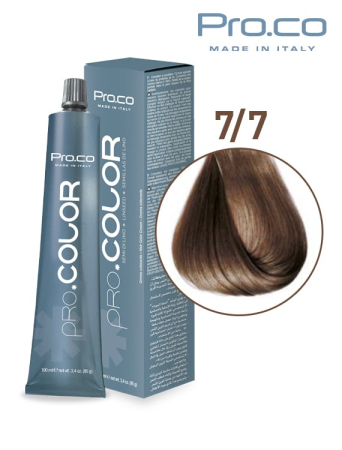 Vopsea de par profesionala galben - Vopsea de păr profesională PRO.COLOR 100 ml - Pro.Co - 7/7 BLOND BEJ