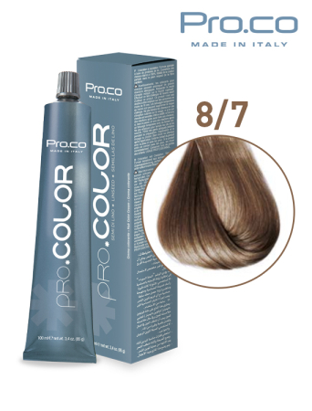 Vopsea de par profesionala galben - Vopsea de păr profesională PRO.COLOR 100 ml - Pro.Co - 8/7 BLOND DESCHIS BEJ