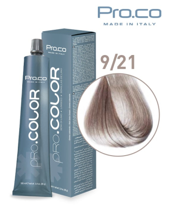 Branduri - Vopsea de păr profesională PRO.COLOR 100 ml - Pro.Co - 9/21 BLOND SUPER DESCHIS IRISE CENUSIU