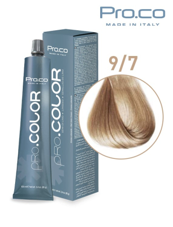 Vopsea de par profesionala galben - Vopsea de păr profesională PRO.COLOR 100 ml - Pro.Co - 9/7 BLOND SUPER DESCHIS BEJ