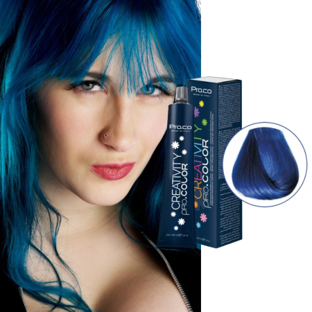 Vopsea de par cu amoniac profesionala - Vopsea păr directă CREATIVITY PRO.COLOR 100 ml - ALBASTRU