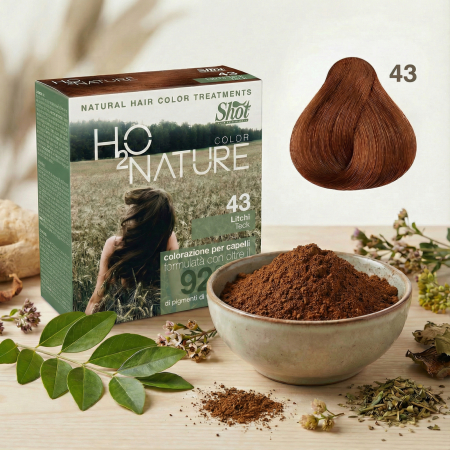 Vopsea de par naturala - Vopsea par - pudra henna H20 COLOR NATUR 200g - 43  LICHI