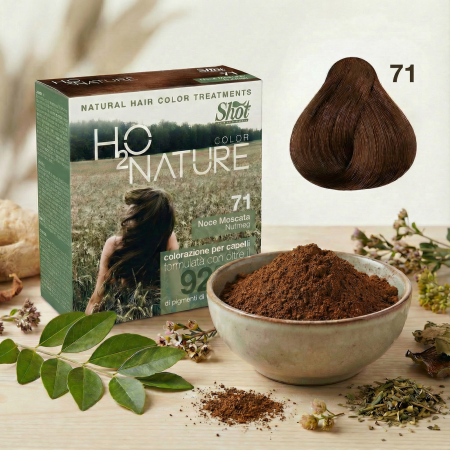 Vopsea de par naturala - Vopsea par - pudra henna H20 COLOR NATUR 200g - 71 OCE MOSCATA