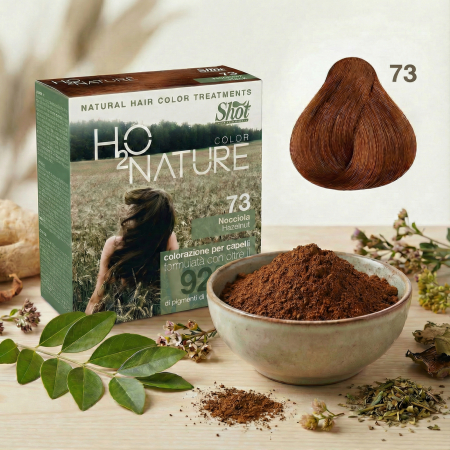Vopsea de par naturala - Vopsea par - pudra henna H20 COLOR NATUR 200g - 73 HAZELNUT