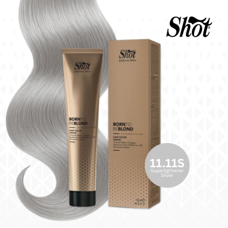 Vopsea de par profesionala maro - Vopsea profesionala pentru par 100 ml - SHOT - BTB BLOND - 11.11S