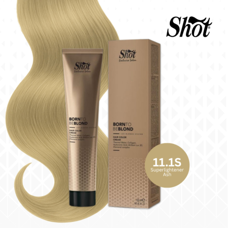 Vopsea de par profesionala maro - Vopsea profesionala pentru par 100 ml - SHOT - BTB BLOND - 11.1S
