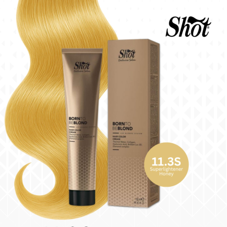 Vopsea de par profesionala maro - Vopsea profesionala pentru par 100 ml - SHOT - BTB BLOND - 11.3S