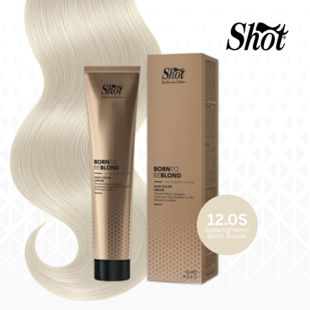 Vopsea de par profesionala maro - Vopsea profesionala pentru par 100 ml - SHOT - BTB BLOND - 12.0S